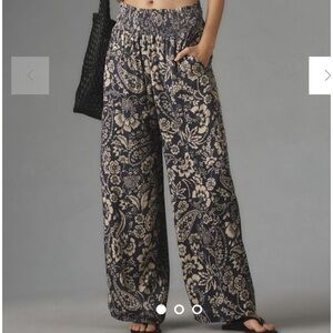 Maeve The Saria Smocked Wide Leg Pants Size Medium NWT